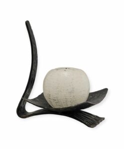 Vintage iparművész  kovácsoltvas brutalista gyertyatartó