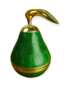 Vintage körte formájú réz és bakelit ékszertartó doboz