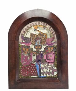 Fajka János: Család c. tűzzománc relief