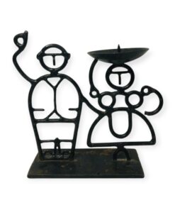 Vintage Figurális gyertyatartó vasból