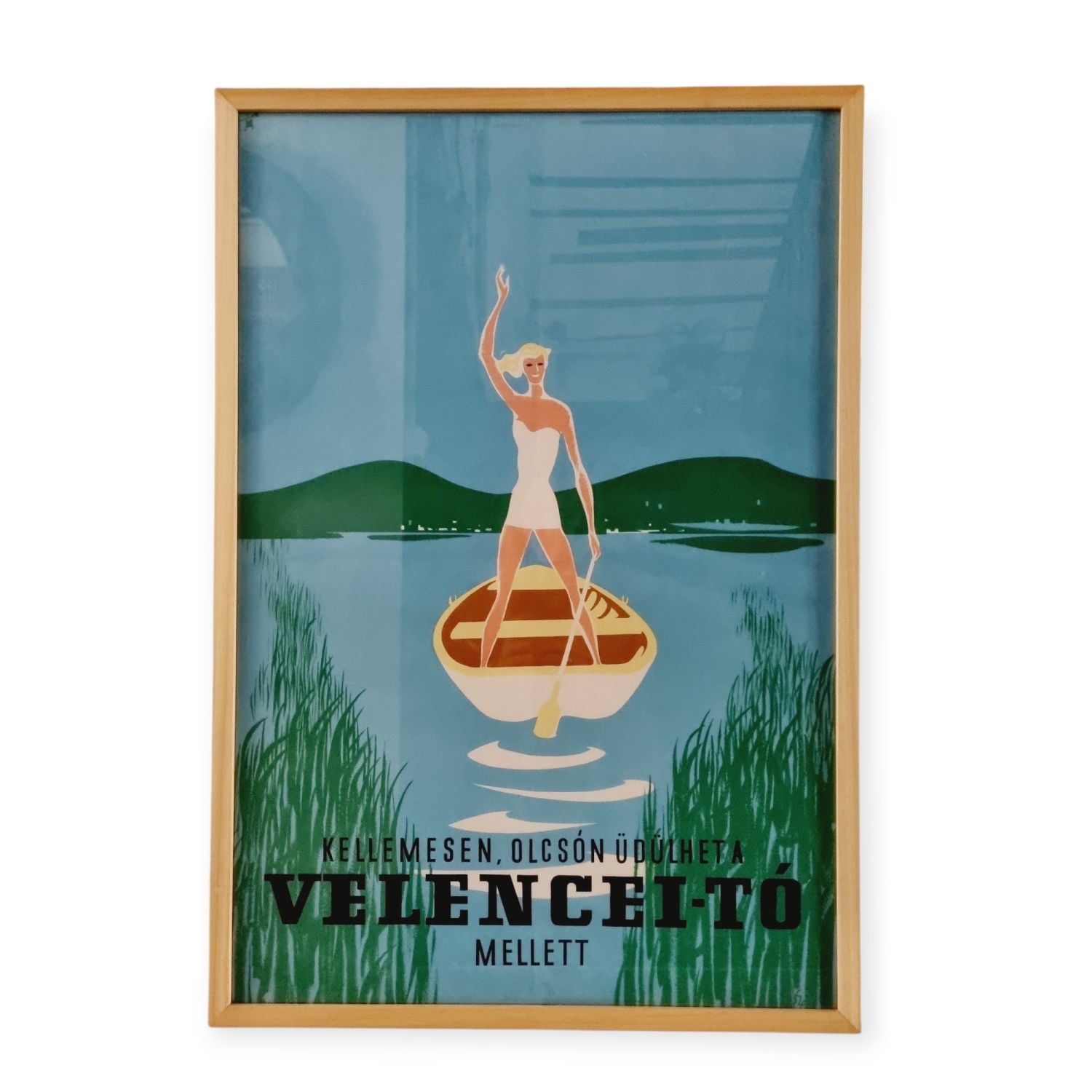 Velencei – tó vintage plakát, Szűcs Pál terve
