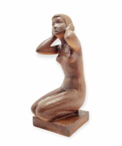 Art deco stílusú vintage terrakotta akt kisplasztika