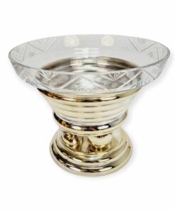 Ezüstözött art deco kínáló, eredeti üveg betéttel