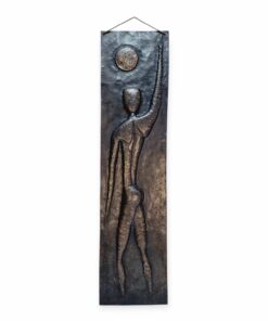 Vörösréz fali relief 1969. Balatoni retró hangulat.