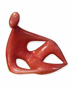 Török János: Pihenő, Zsolnay ökörvér mázas eozin porcelán