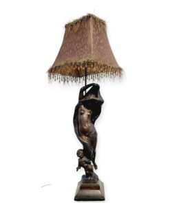 Nagyméretű Francia M. Moreau szecessziós bronz lámpa, 100cm
